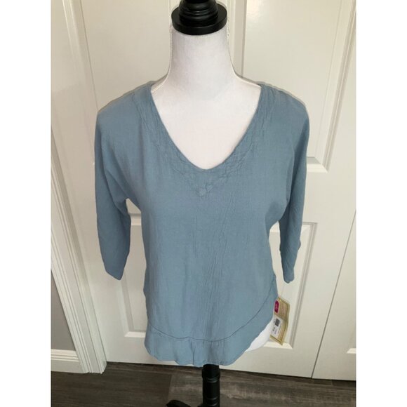Cottonways Classic NEW Dorie Top in Crystal Blue size 0 (XS/S) - Picture 3 of 5